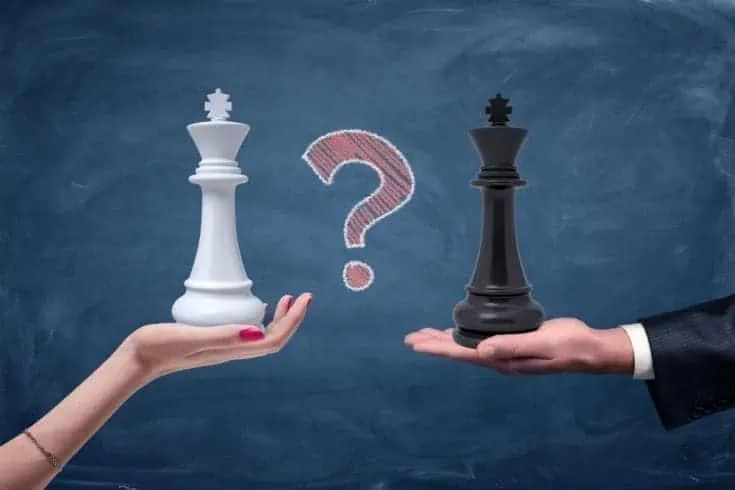 8 Steps To Financial Freedom 2 A question mark between a white and black chess