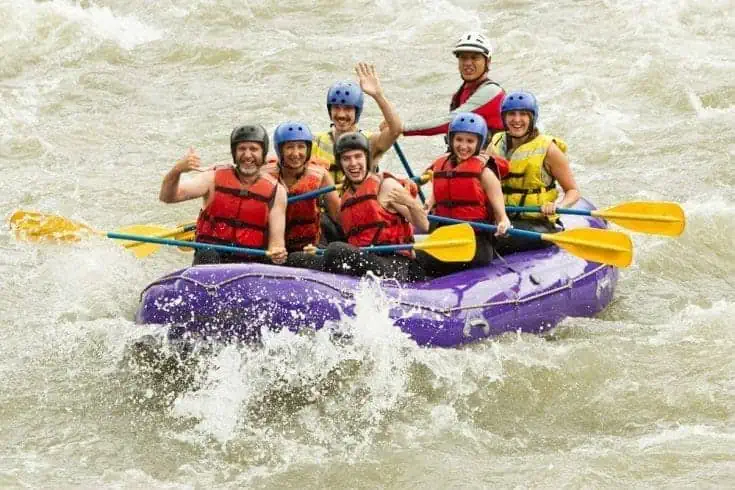 7 Struggles of Being a Single Child in India 4 A white family on a vacation rafting together.