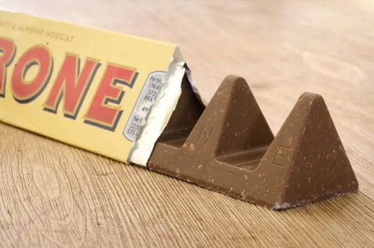 Half opened Toblerone chocolate bar