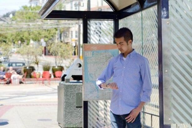 Man waiting for the bus