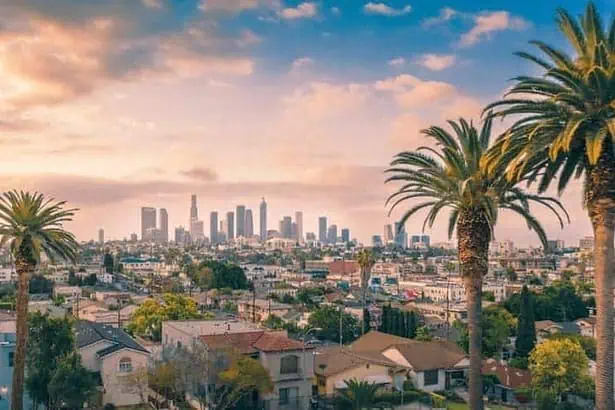 Sunset view of Los Angeles, California