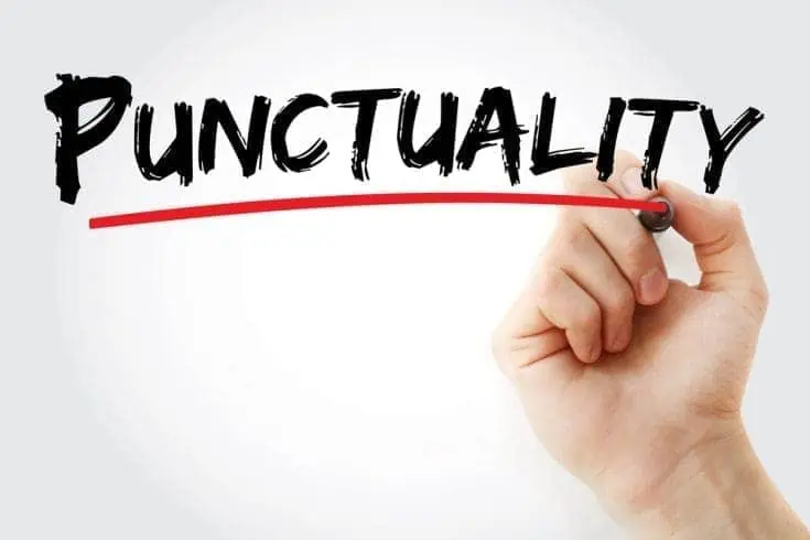 Punctuality written with a marker