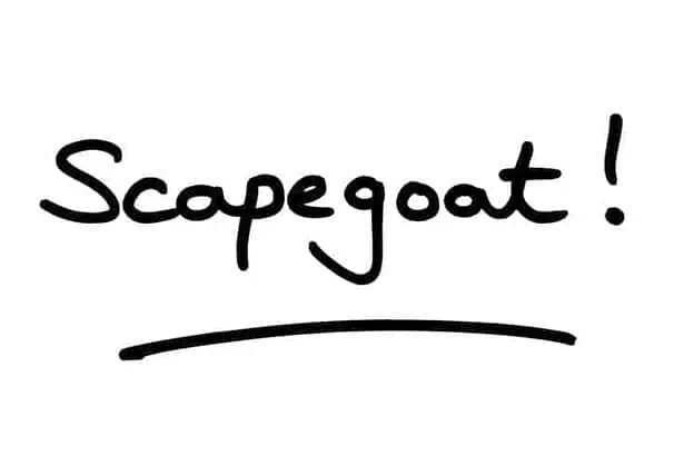 Scapegoat written with a black marker