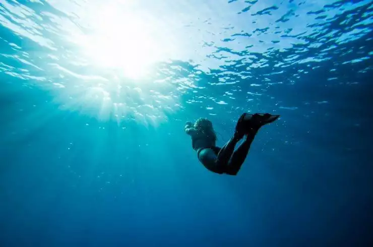 Swimming in the ocean