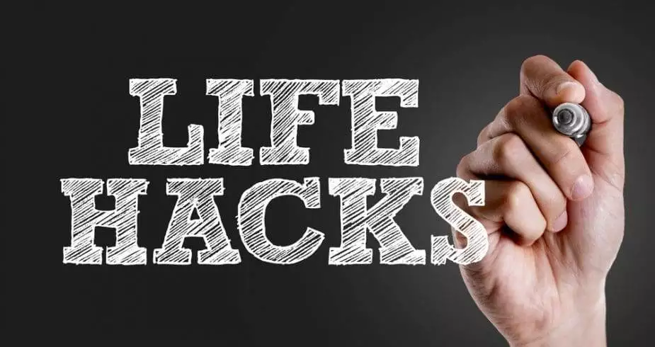 13 Simple Life Hacks 2 Life Hacks written with a white marker