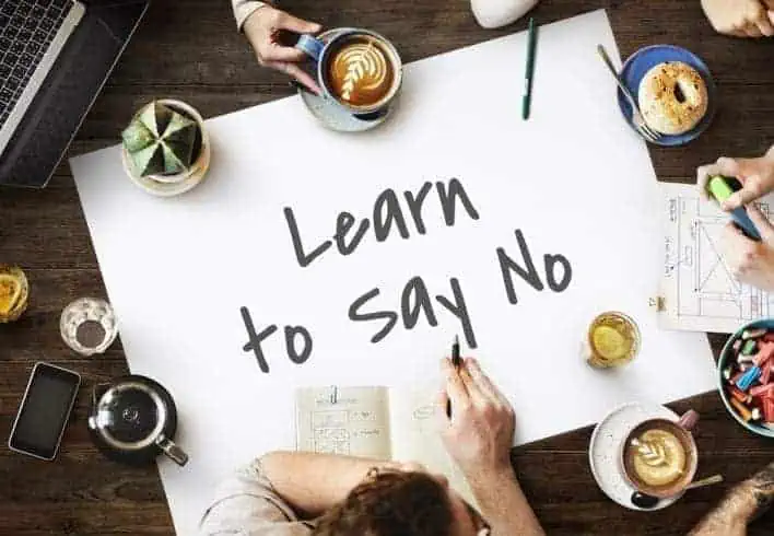 learn to say no written on a paper