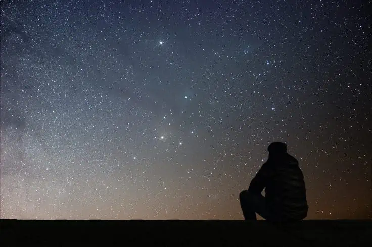 Man stargazing