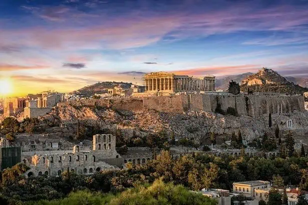 Greece during sunset