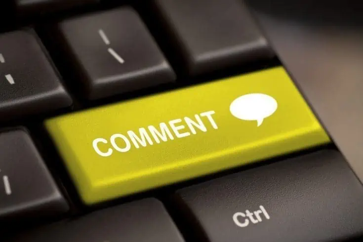 Comment button in yellow