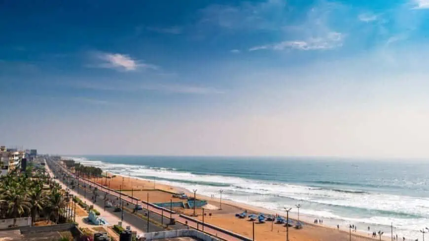 Vizag: The City of Destiny! 6 Reasons to Visit 3 Top View of Ramakrishna beach of Vizag city.