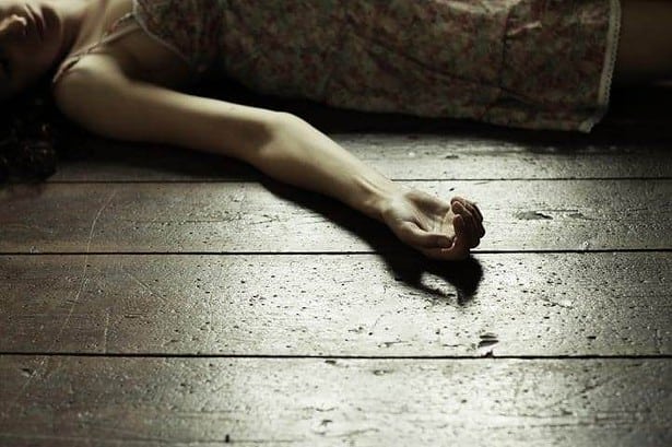Woman lying on the floor