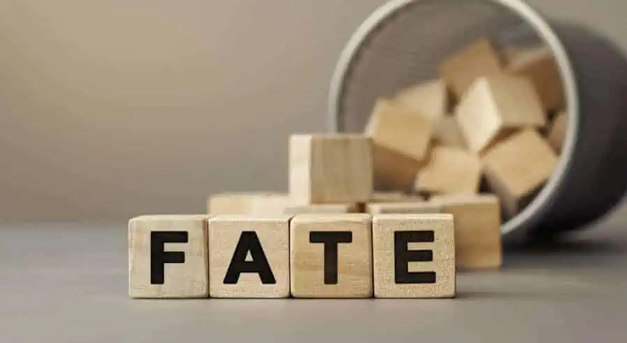 Fate written with blocks