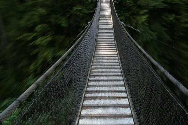 A suspension bridge