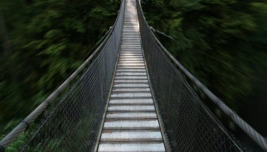 A suspension bridge
