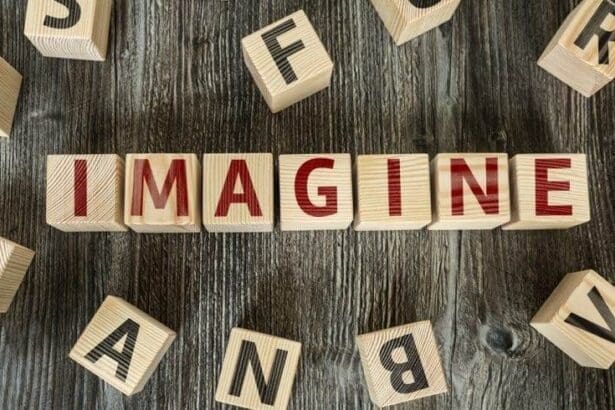Imagine written in blocks