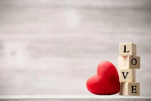 Love written in wooden blocks