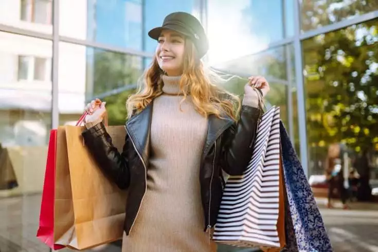 Woman holding shopping bags