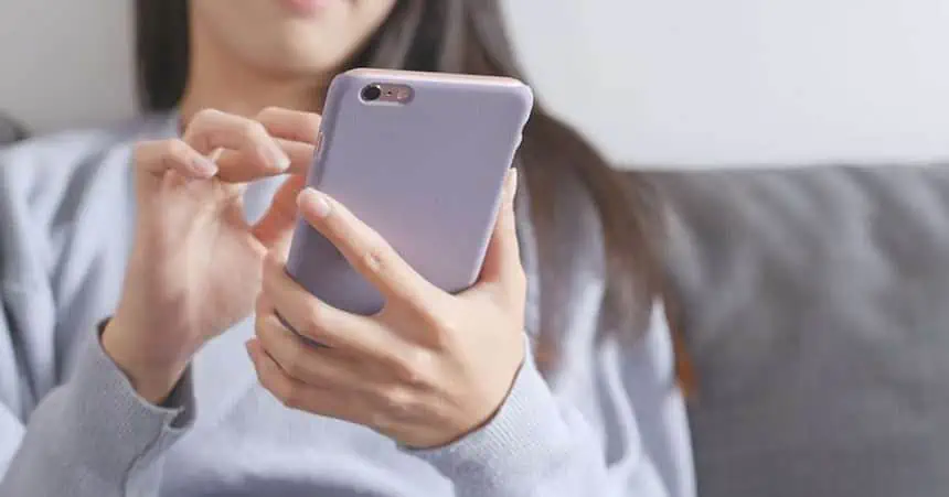 Woman using phone