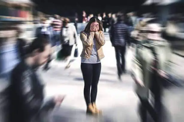 Woman having a panic attack