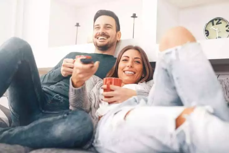 Couple watching a movie together