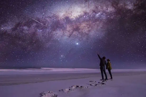 Couple stargazing