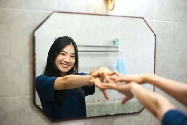 Positive self-talk with a smile