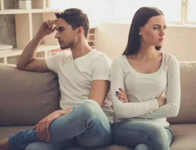 Couple mad at each other