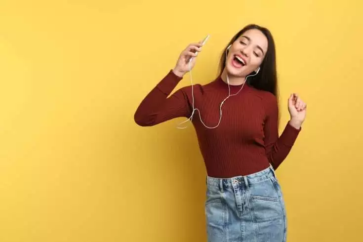 Woman listening to music