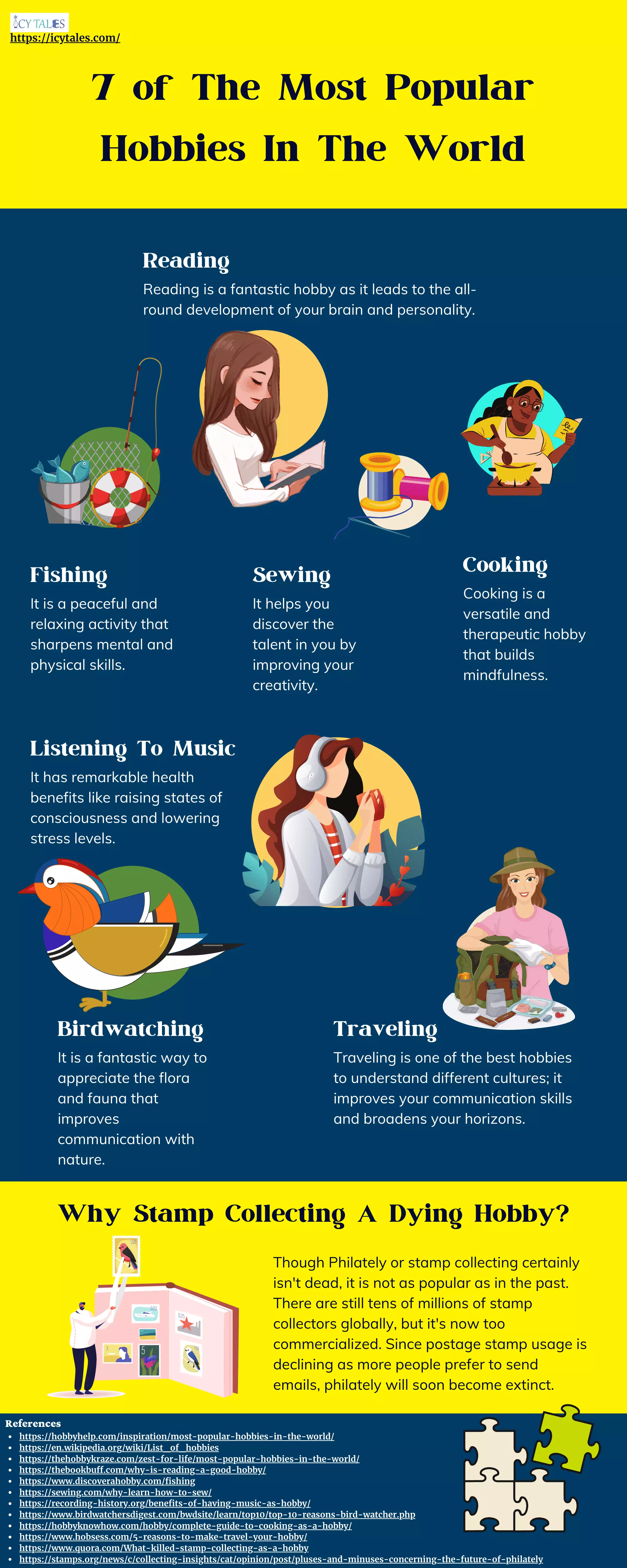 Infographic That Presents 7 of The Most Popular Hobbies In The World