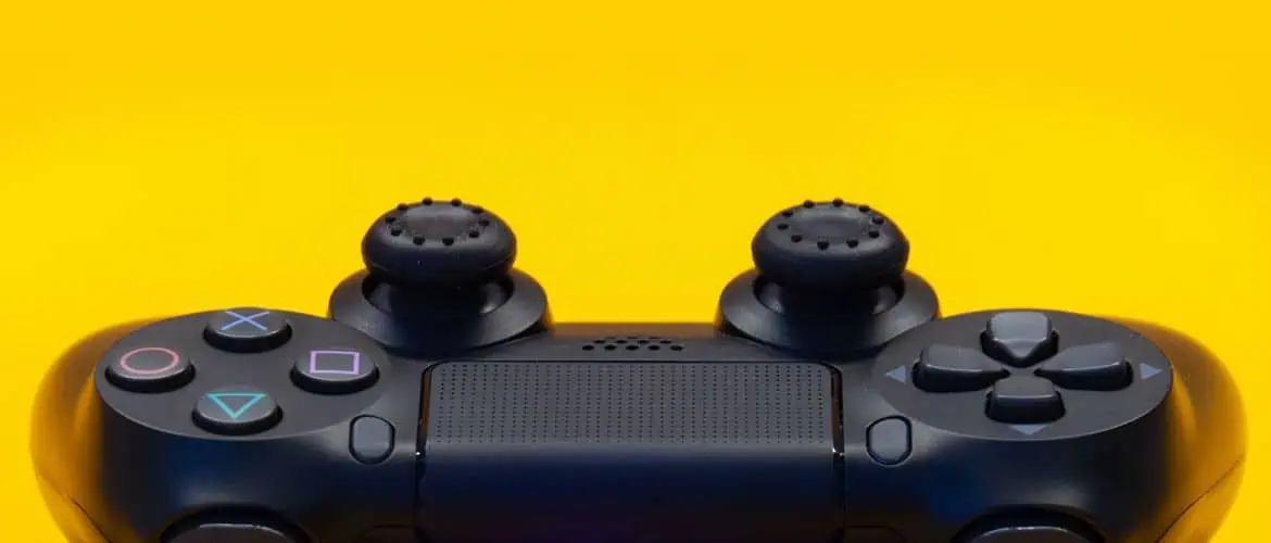 Game controller with buttons and joysticks for gaming.