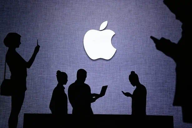 Apple logo with people