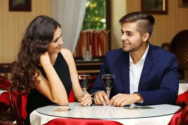 Dating man and woman on a table