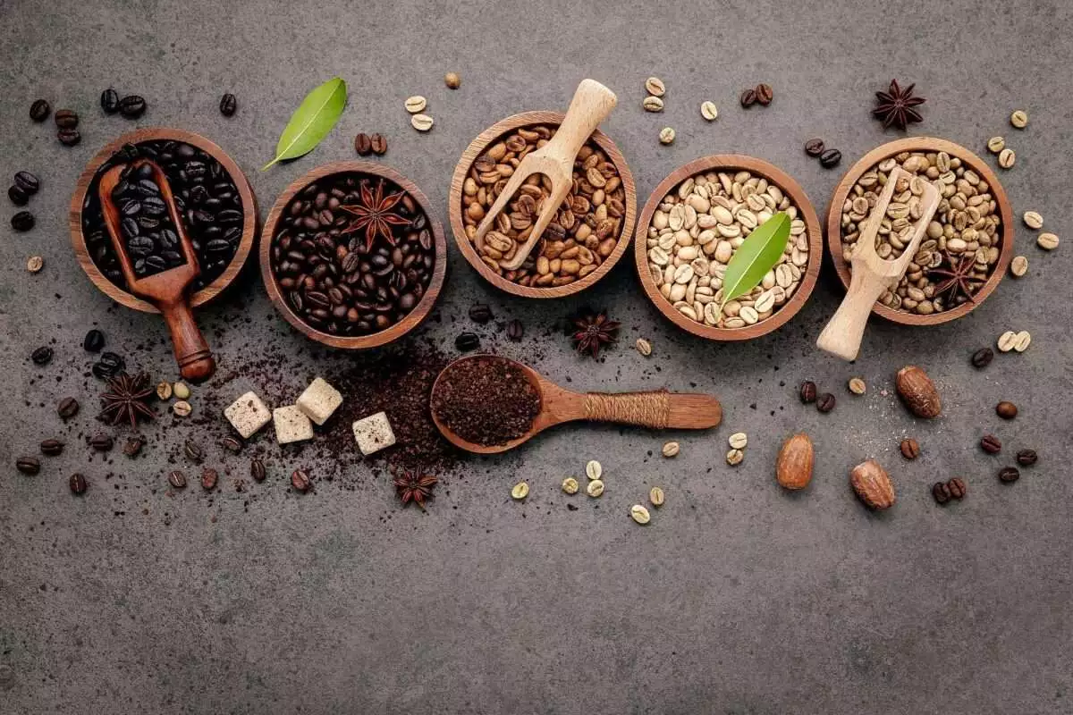 Ground coffee beans