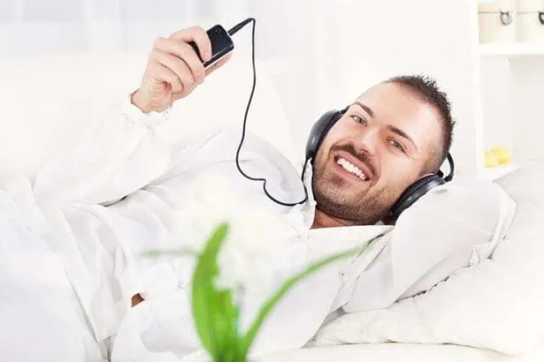 Man listening to music.