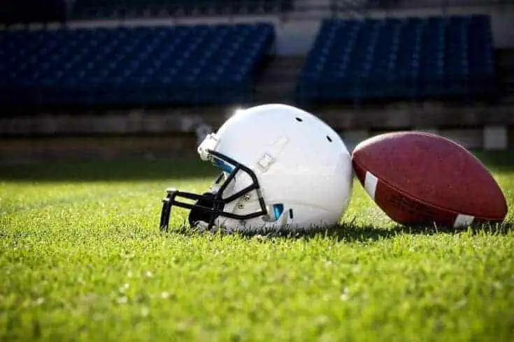 NFL helmets.