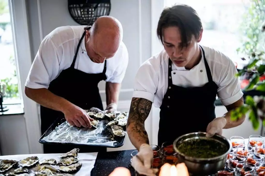 Two man cooking