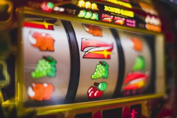 Gambling slot machine in a casino.