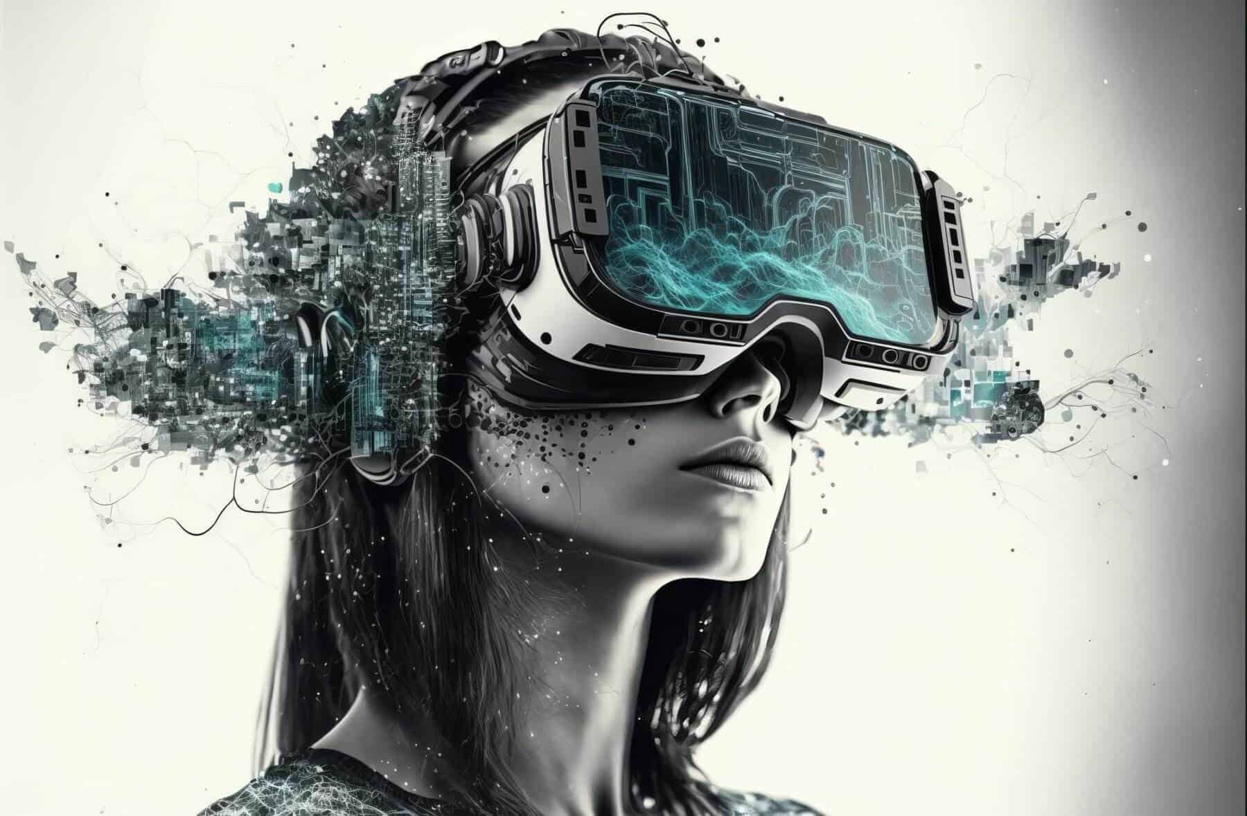 Home Icy 39 Woman wearing virtual reality headsets.
