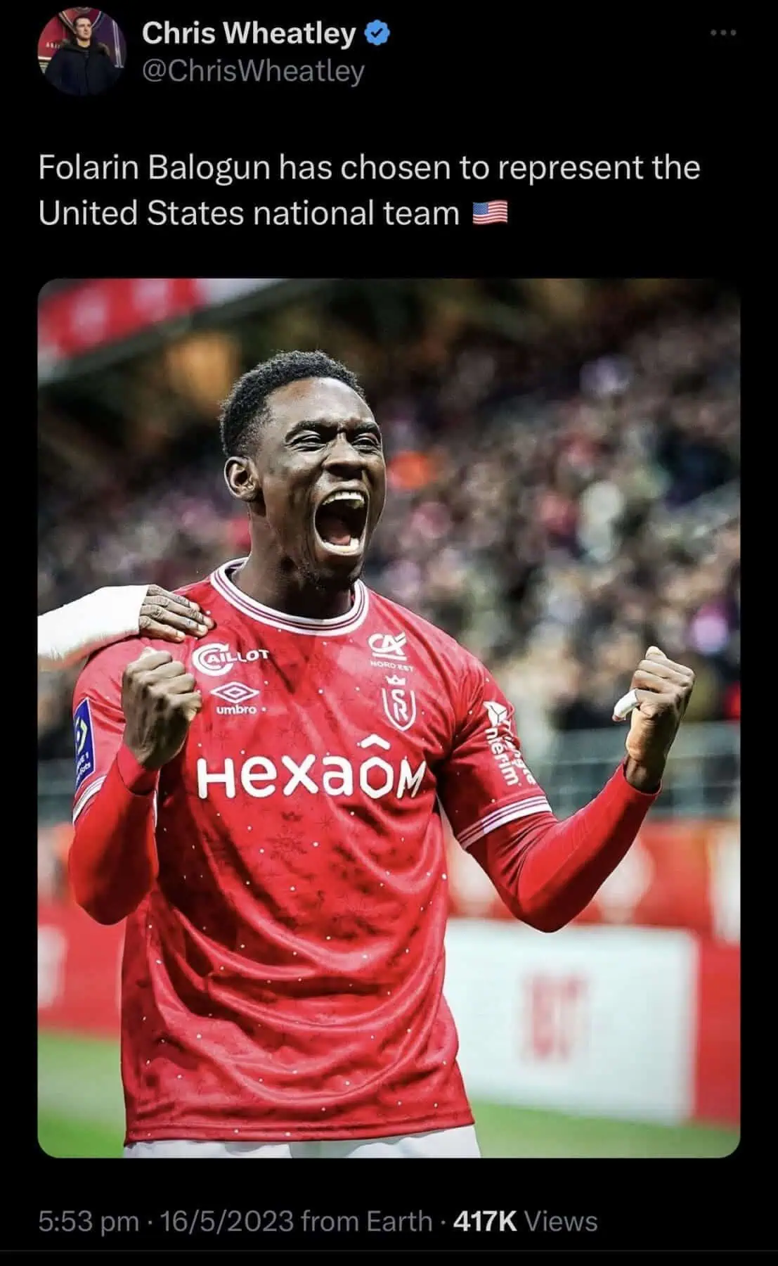 Arsenal's Folarin Balogun to Represent USMNT: FIFA Confirms! 2 Folarin Balogun