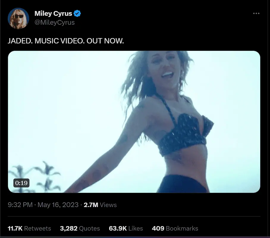 Miley Cyrus Drops her New Music Video 