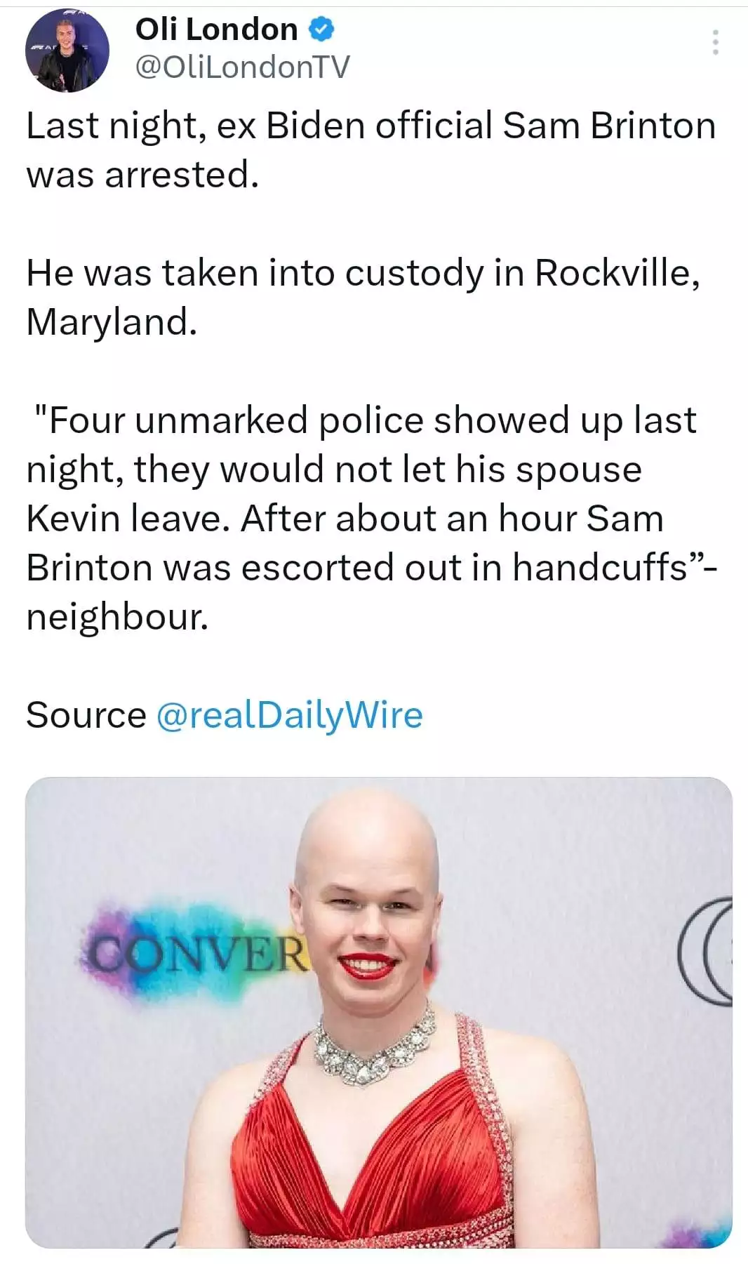 Sam Brinton Arrested