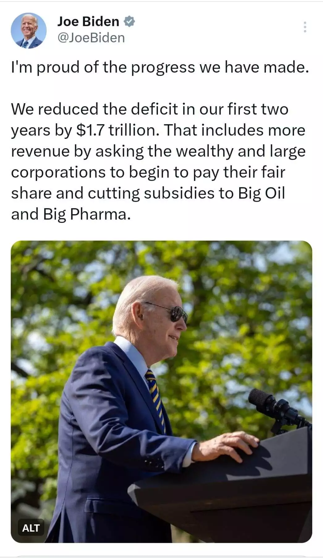 Joe Biden Proud of Reduced Deficits 2 Joe Biden
