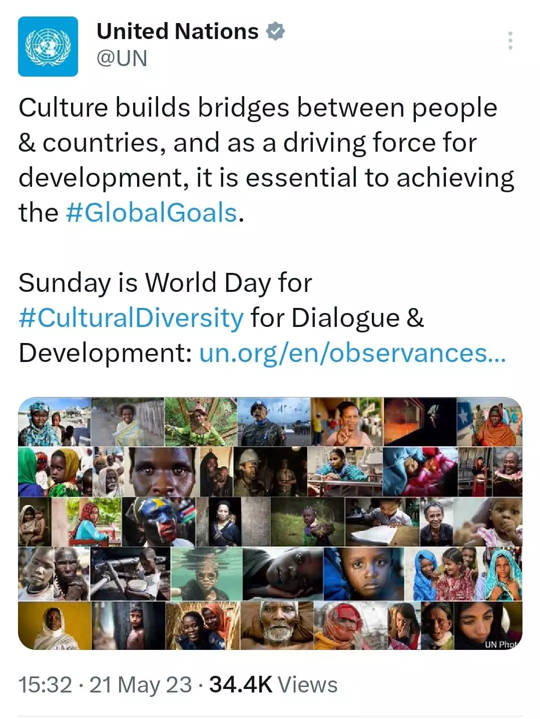 World Day for Cultural Diversity for Dialogue & Development! 2 World Day