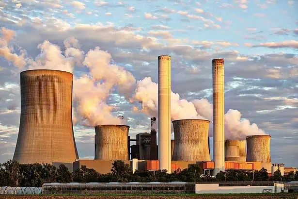 Smoke coming out of factory