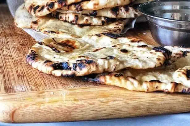 delicious naan bread ready to be served