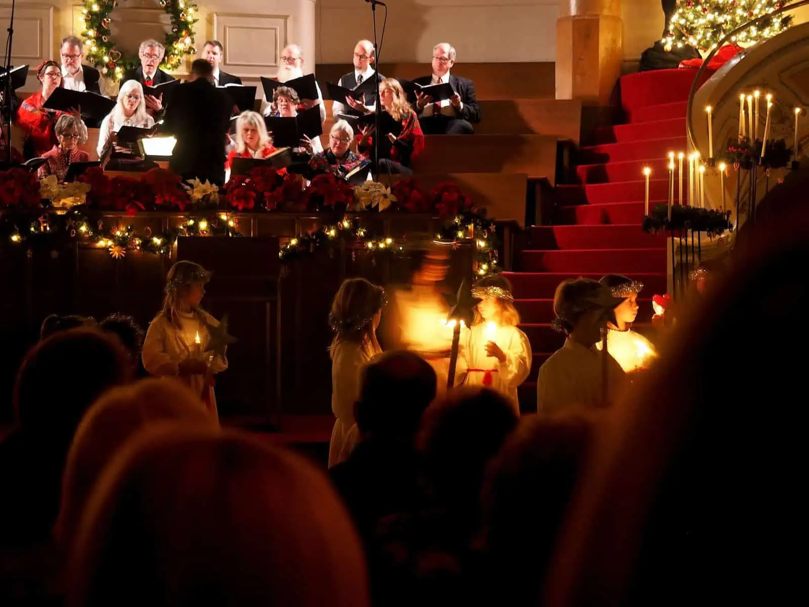 Christmas caroling in church