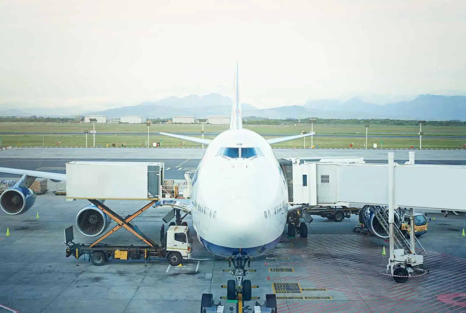Airplane at gate ready for departure