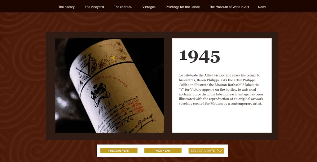 Screenshot from Chateau Mouton Rothschild