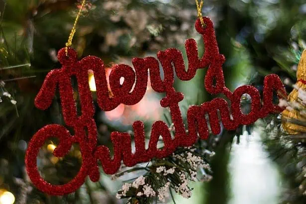 Red Merry Christmas tree ornament