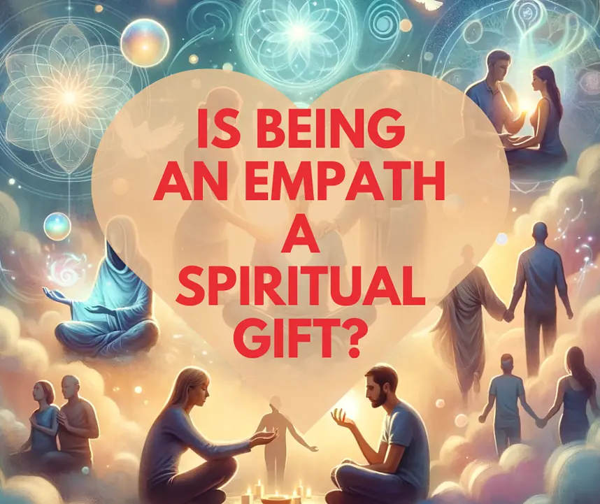 Is Being an Empath a Spiritual Gift? 1 Illustration of empaths connecting spiritually with glowing energy and peaceful interactions.